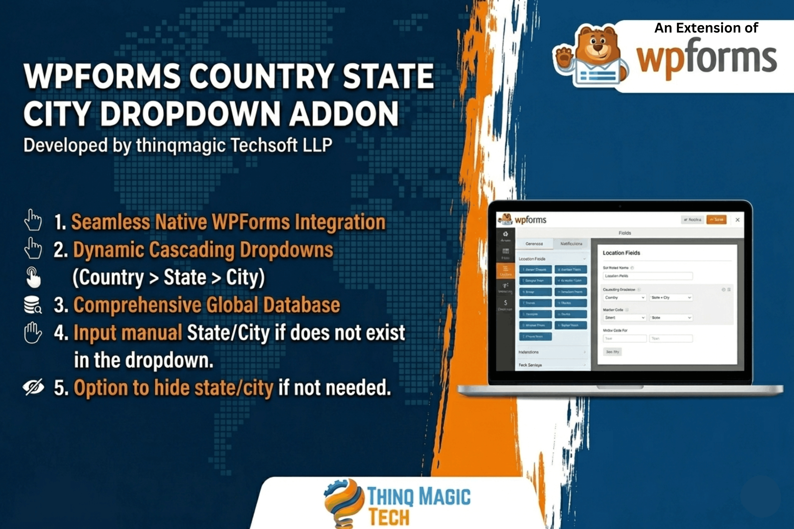 WPForms Country State City Dropdown