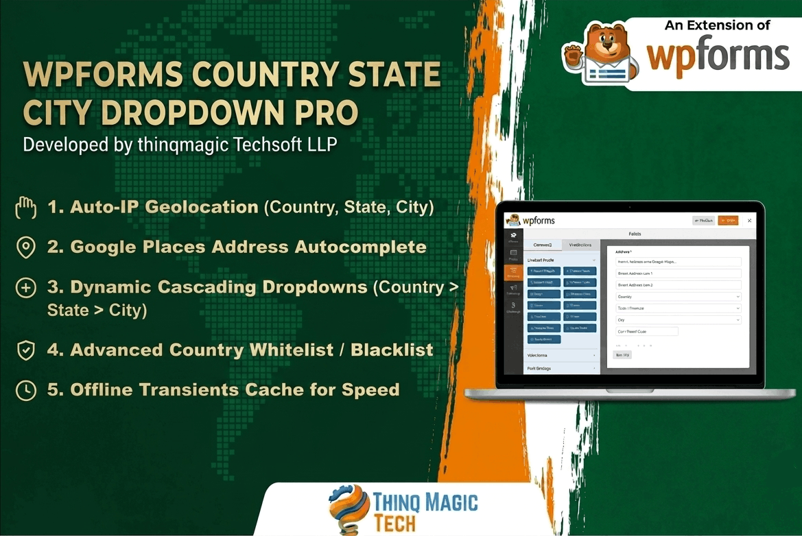 WPForms Country State City Dropdown Pro plugin